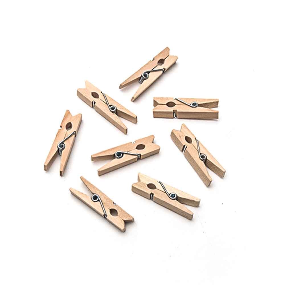 NEW 3.5x0.7cm Wood Clothespin Clips Note Pegs Mixed for Photo Paper Clothes